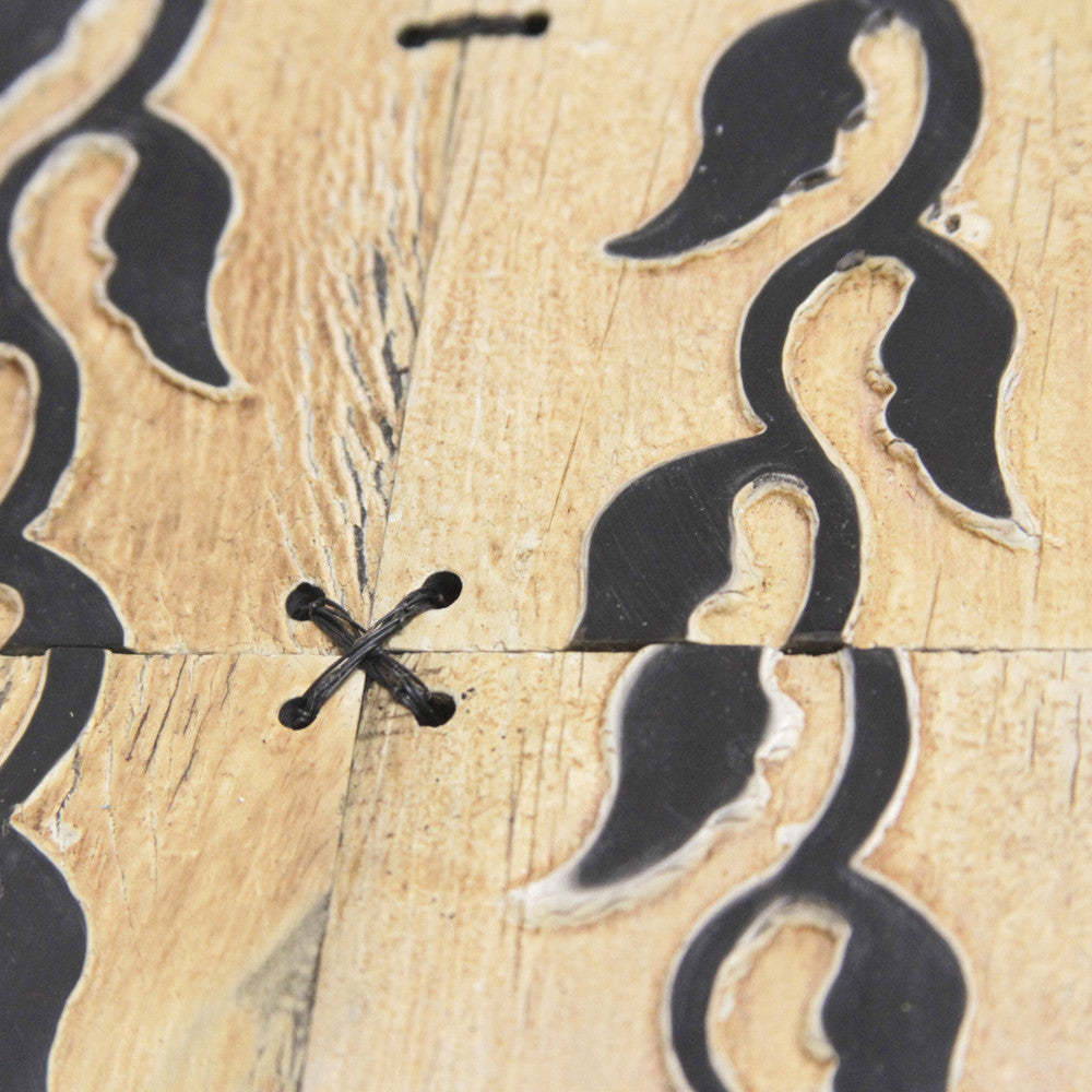 Engraved Vine Motif Coconut Shell Coasters