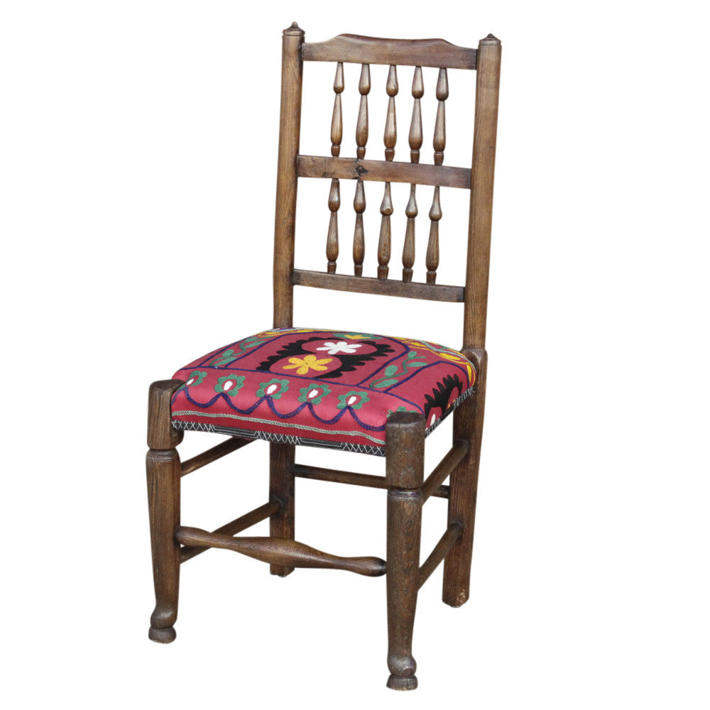 19th Century English Spindleback Suzani Chair
