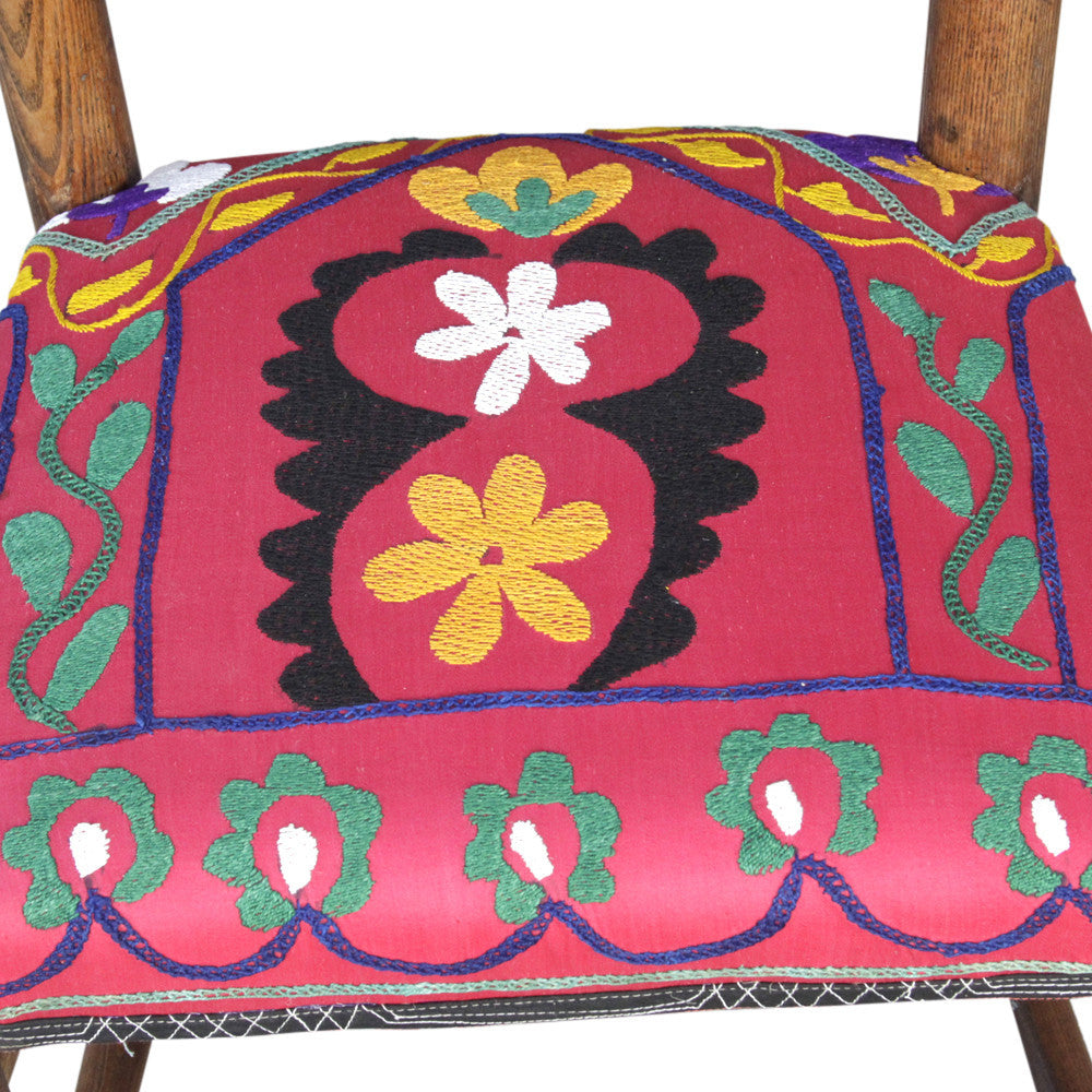 19th Century English Ladderback Suzani Chair