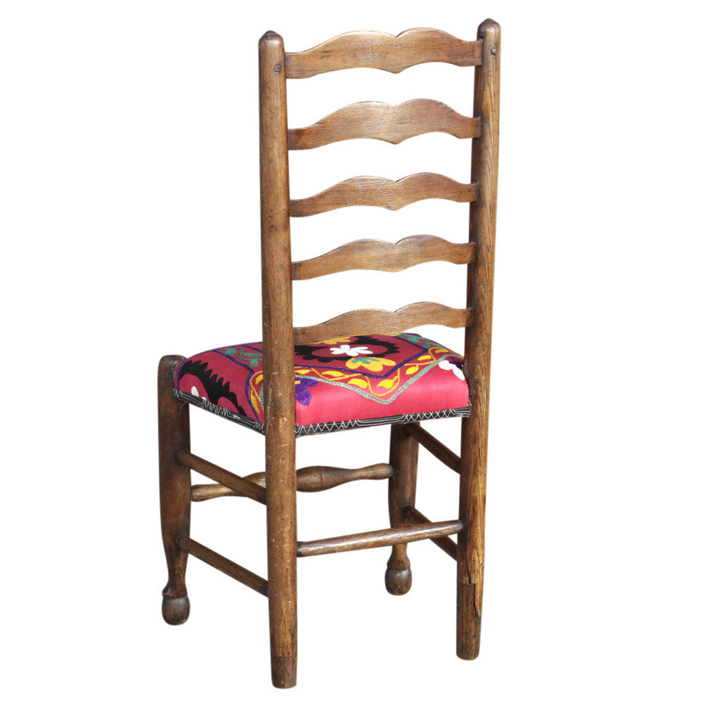 19th Century English Ladderback Suzani Chair