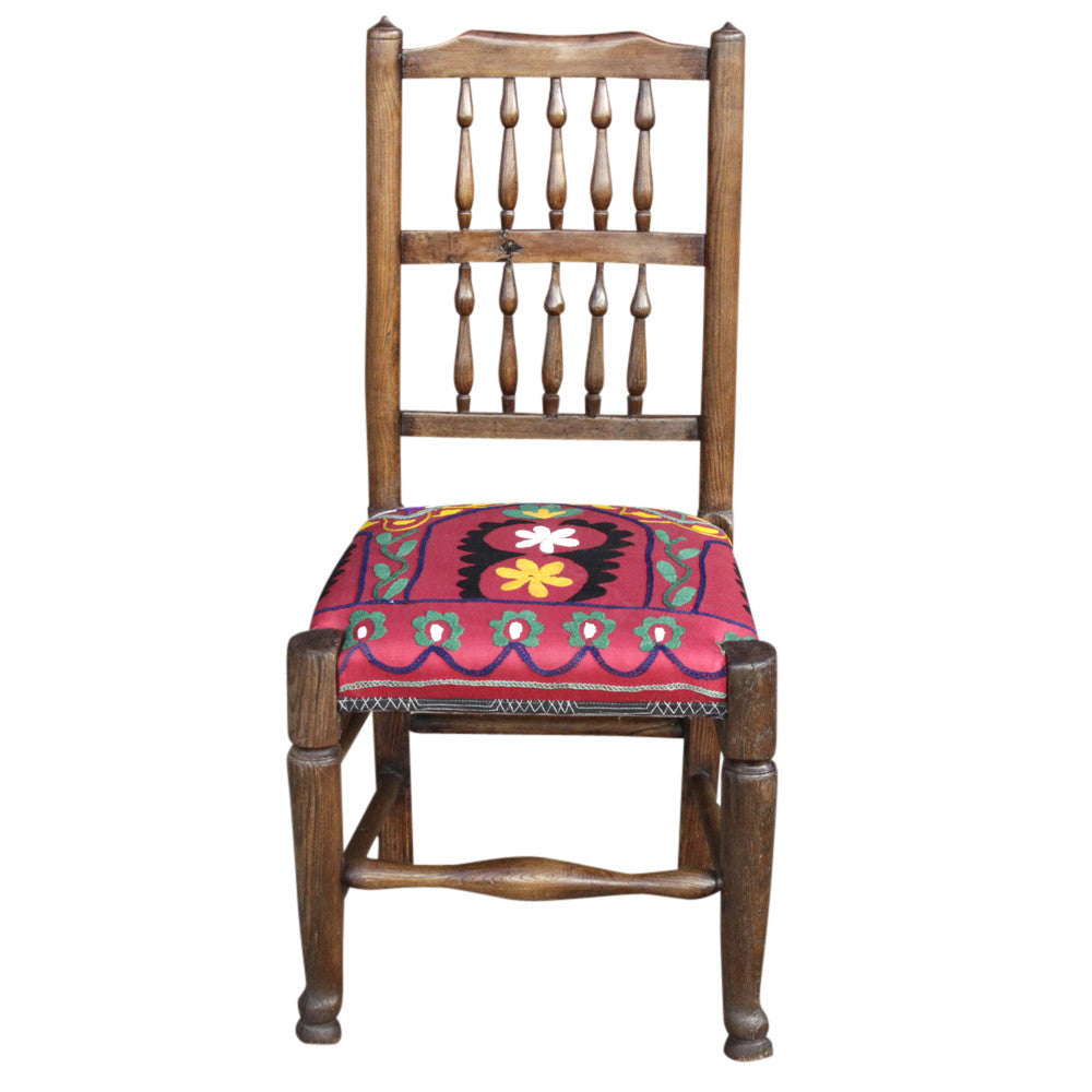 19th Century English Spindleback Suzani Chair
