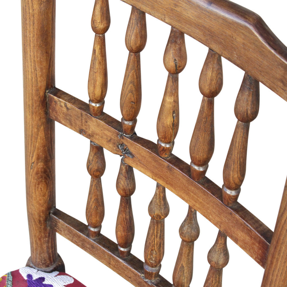 19th Century English Spindleback Suzani Chair