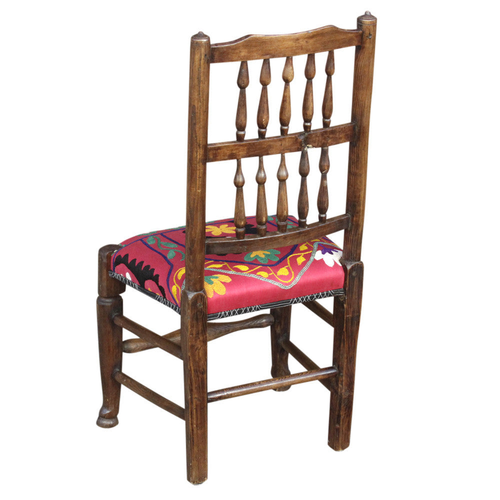 19th Century English Spindleback Suzani Chair