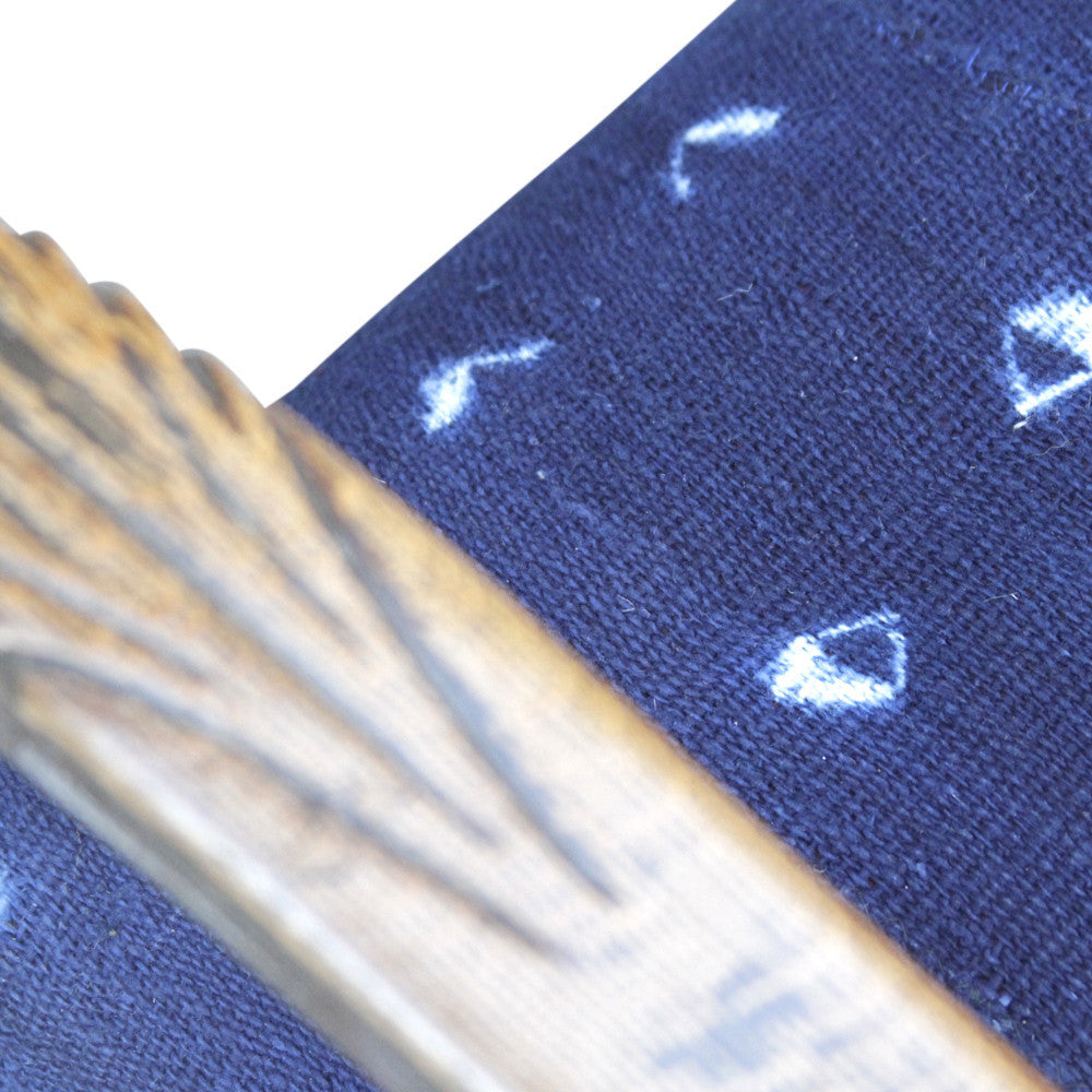 French Oak Indigo Mud Cloth Chair