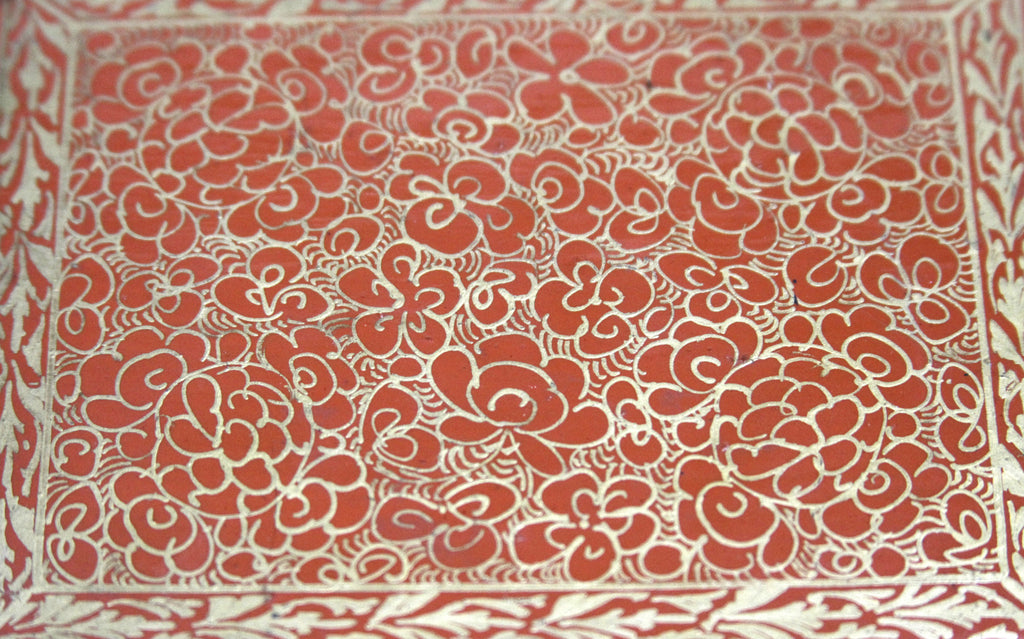 Tangerine Kashmiri Hand Painted Box