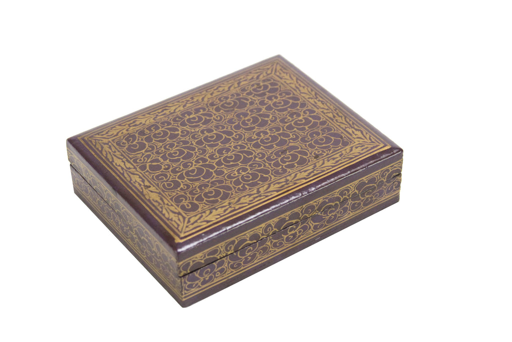 Orchid Kashmiri Hand Painted Box