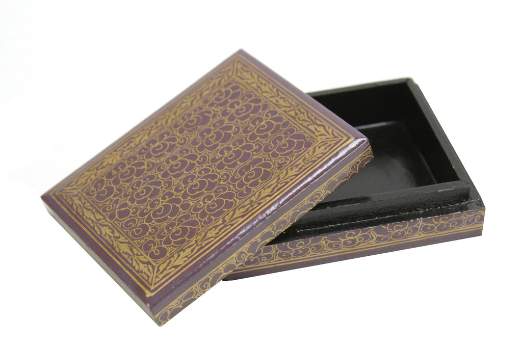 Orchid Kashmiri Hand Painted Box