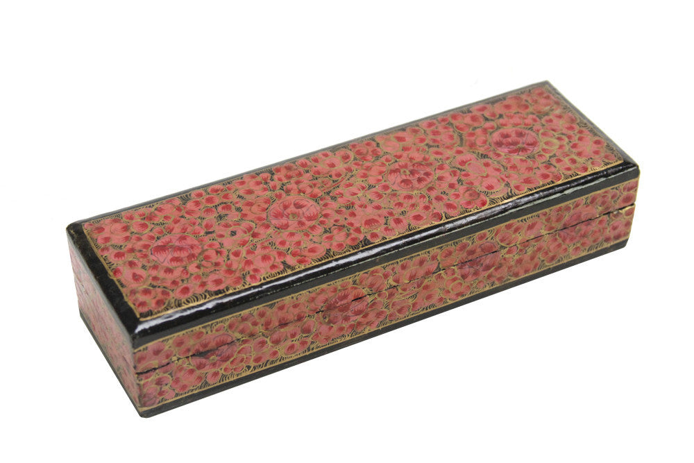 Golden Blush Kashmiri Painted Pencil Box