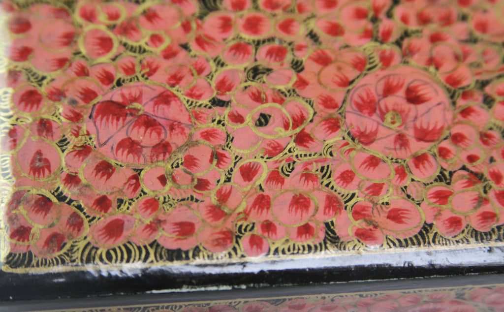 Golden Blush Kashmiri Painted Pencil Box