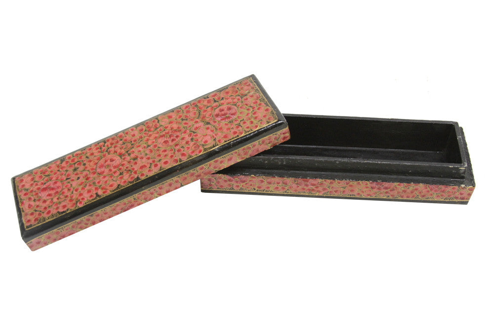 Golden Blush Kashmiri Painted Pencil Box