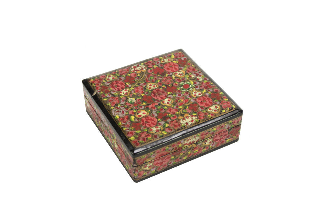 Multicolor Kashmiri Hand Painted Coaster Set W/ Box