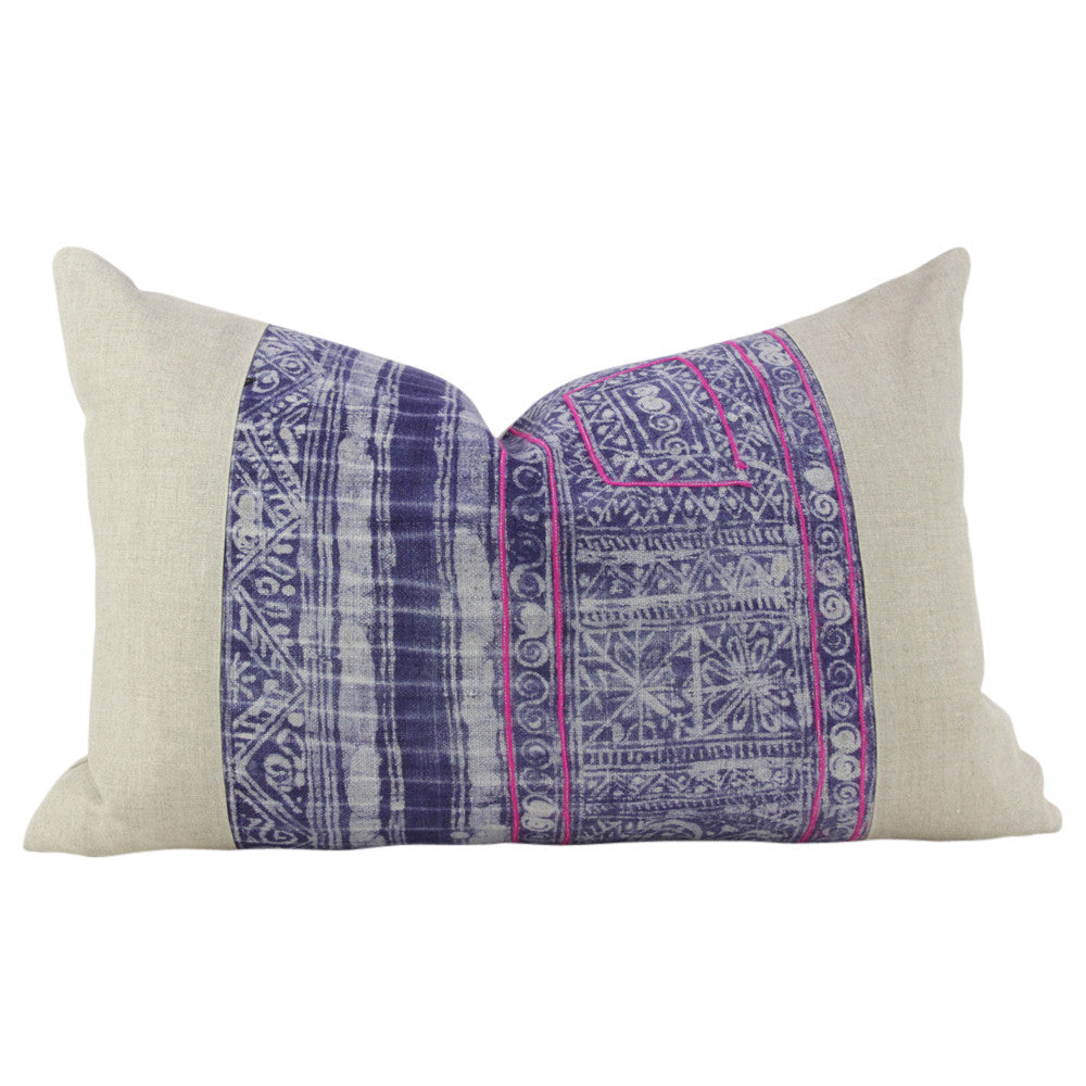 Indigo Lumbar Batik Linen I