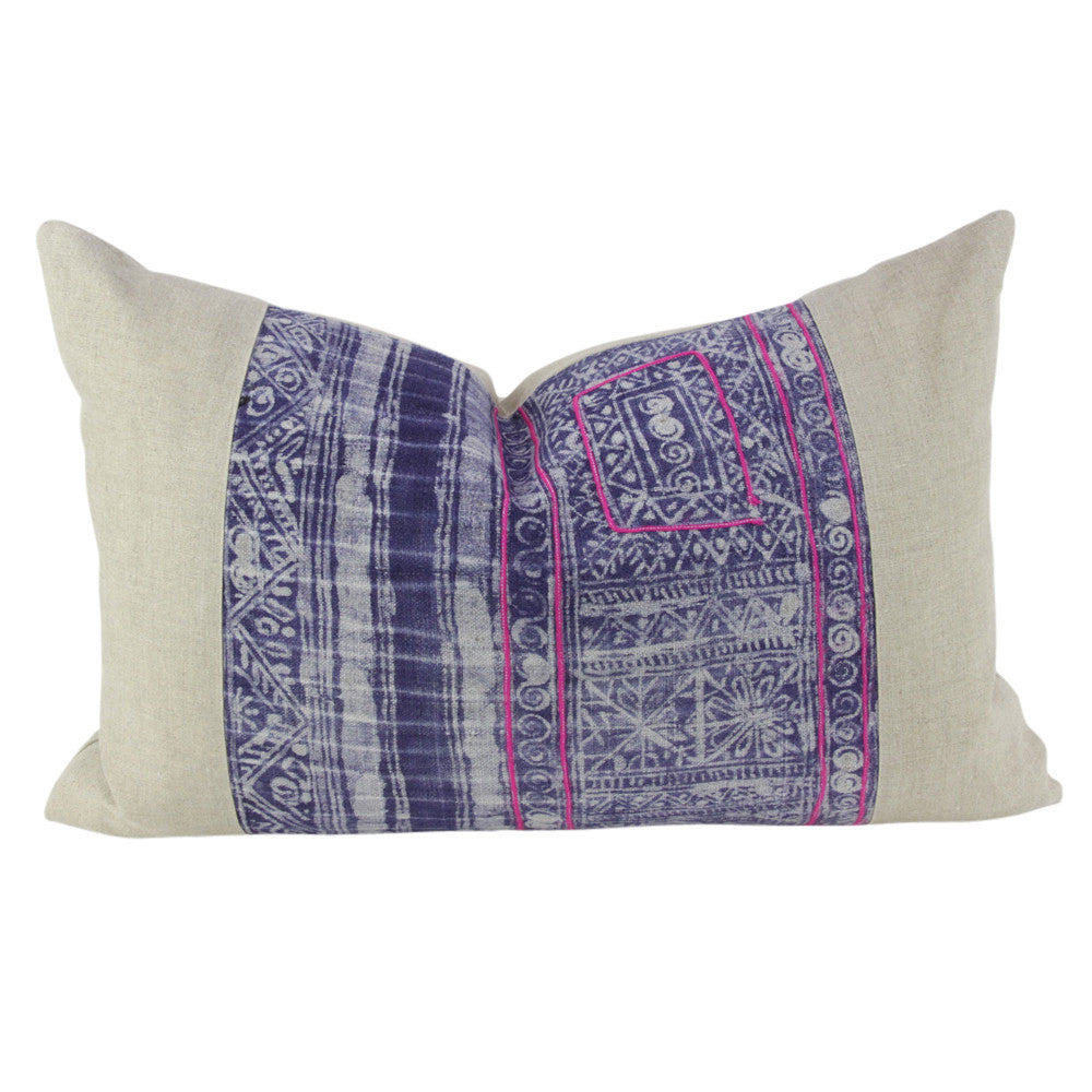 Indigo Lumbar Batik Linen I