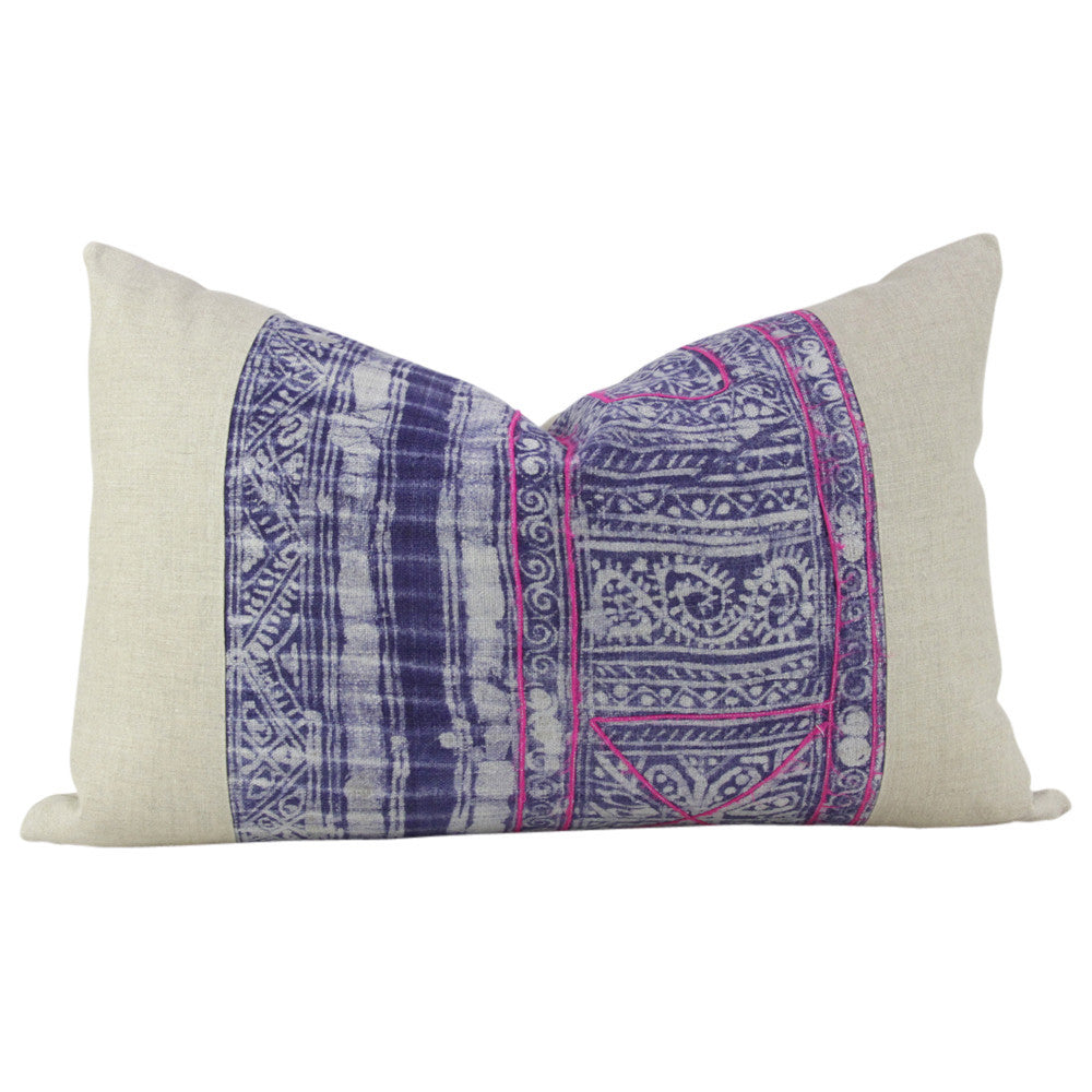 Indigo Lumbar Batik Linen II