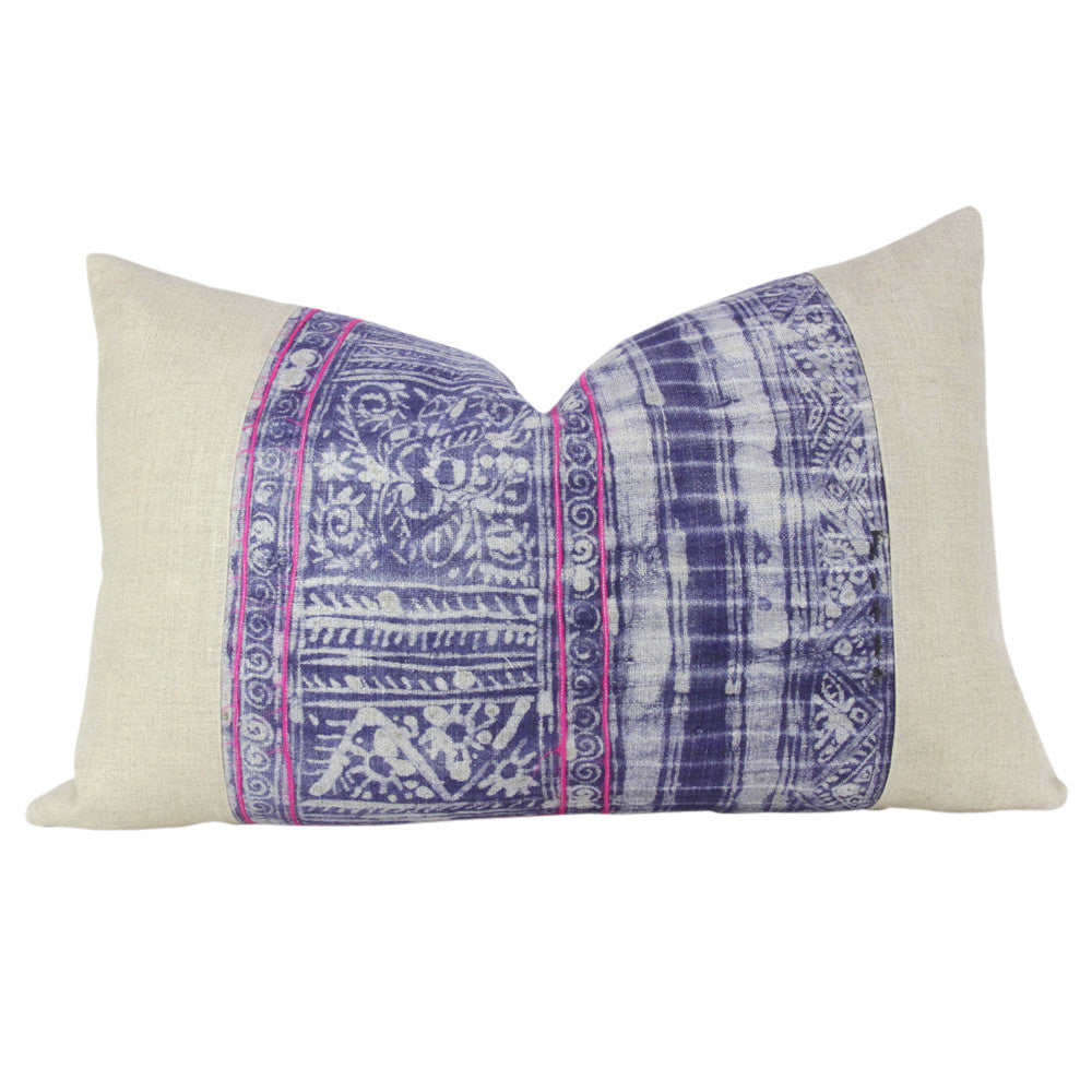Indigo Lumbar Batik Linen III