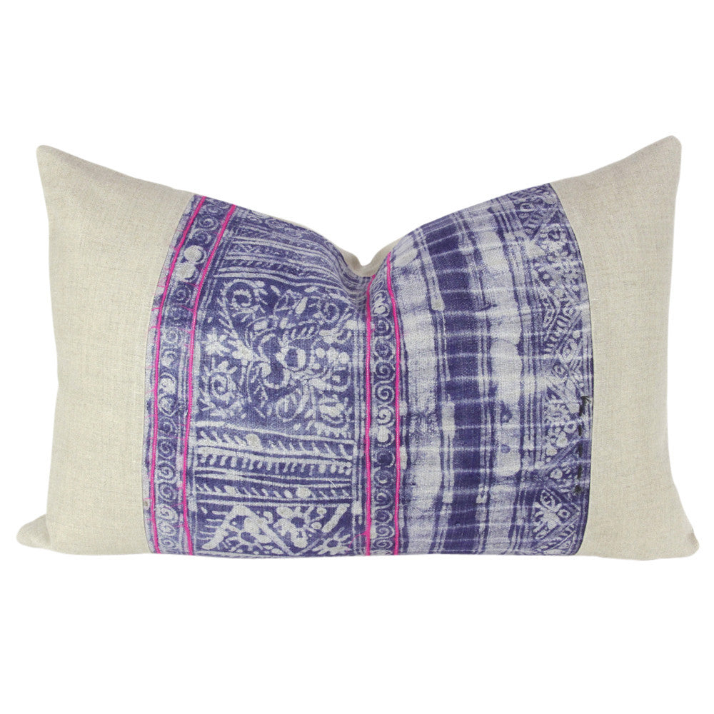 Indigo Lumbar Batik Linen III
