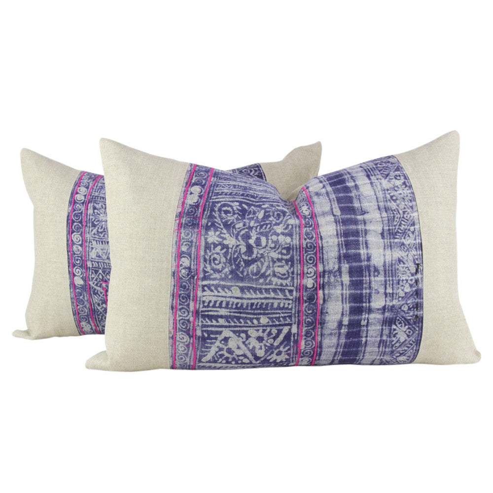 Indigo Lumbar Batik Linen III