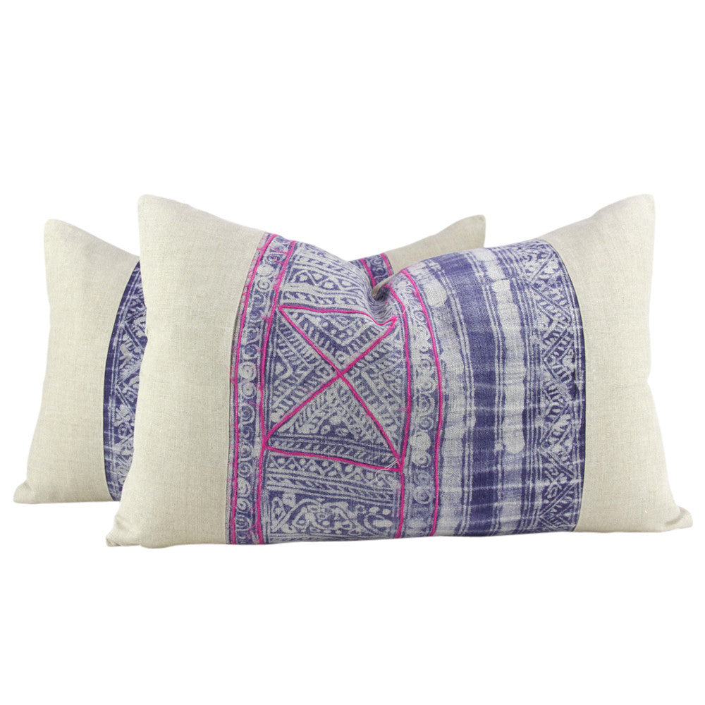 Indigo Lumbar Batik Linen IIII