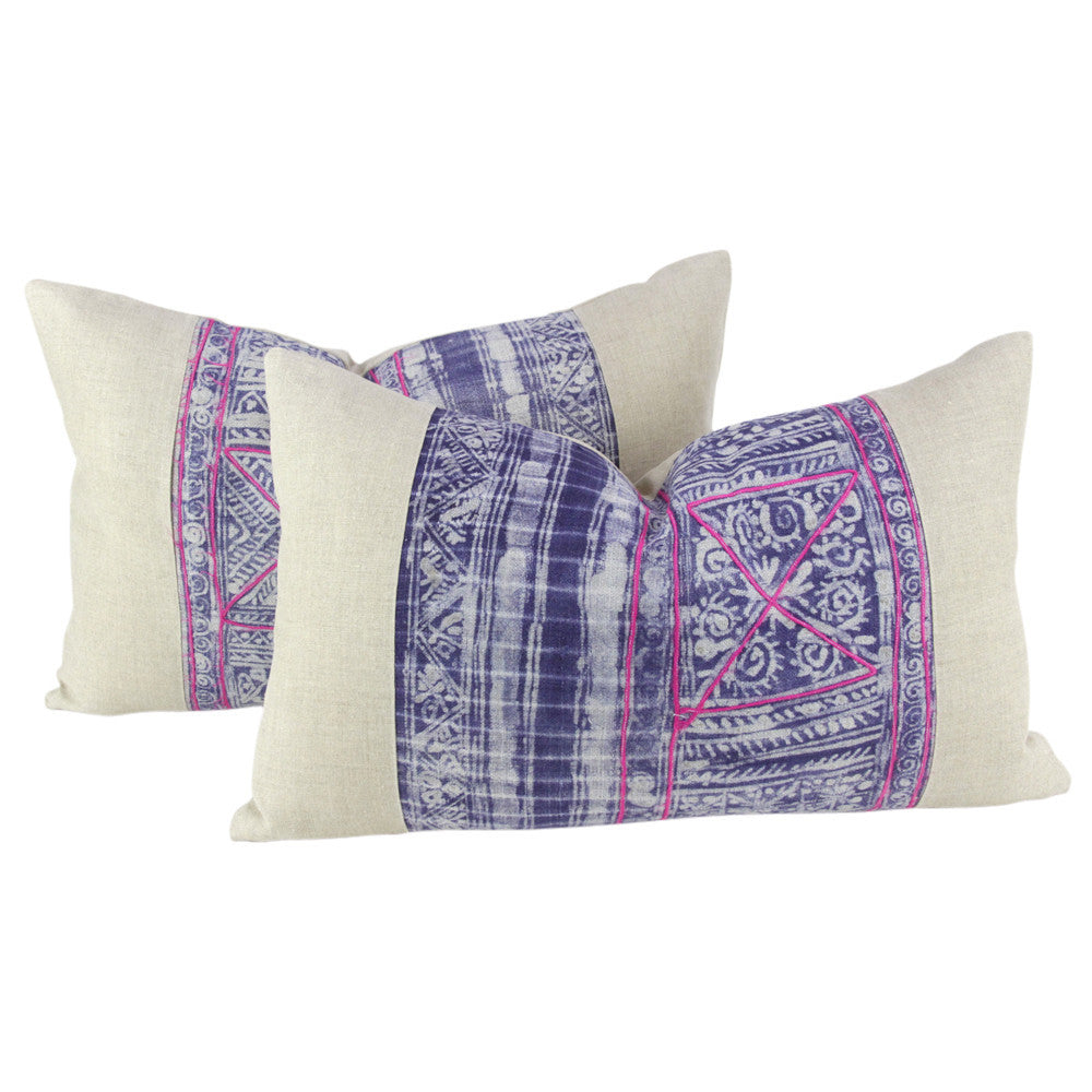 Indigo Lumbar Batik Linen V