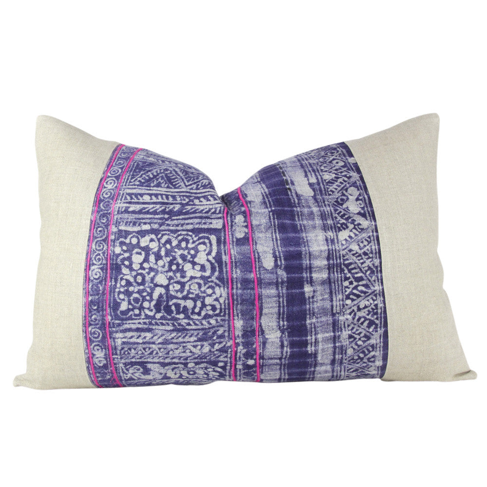 Indigo Lumbar Batik Linen VI