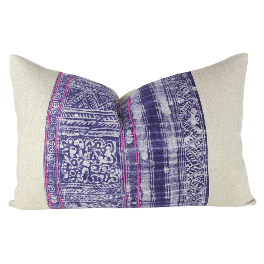 Indigo Lumbar Batik Linen VI