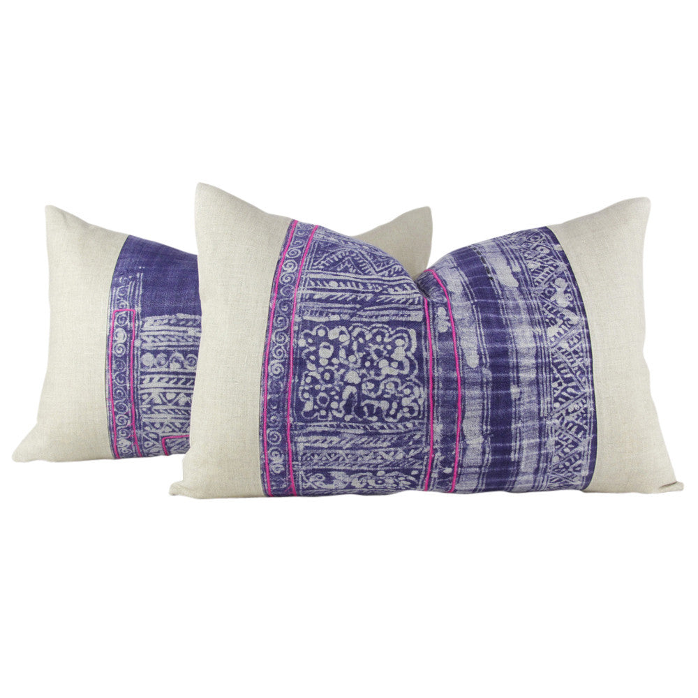 Indigo Lumbar Batik Linen VI