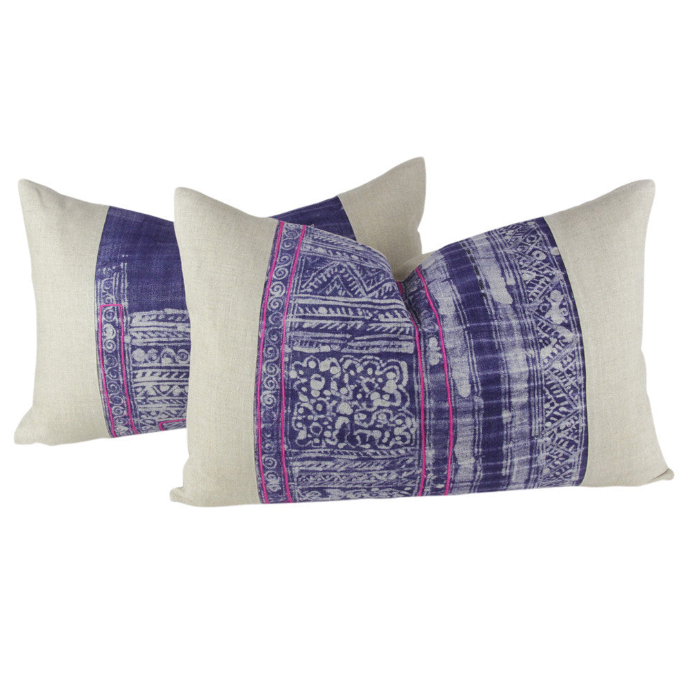 Indigo Lumbar Batik Linen VI