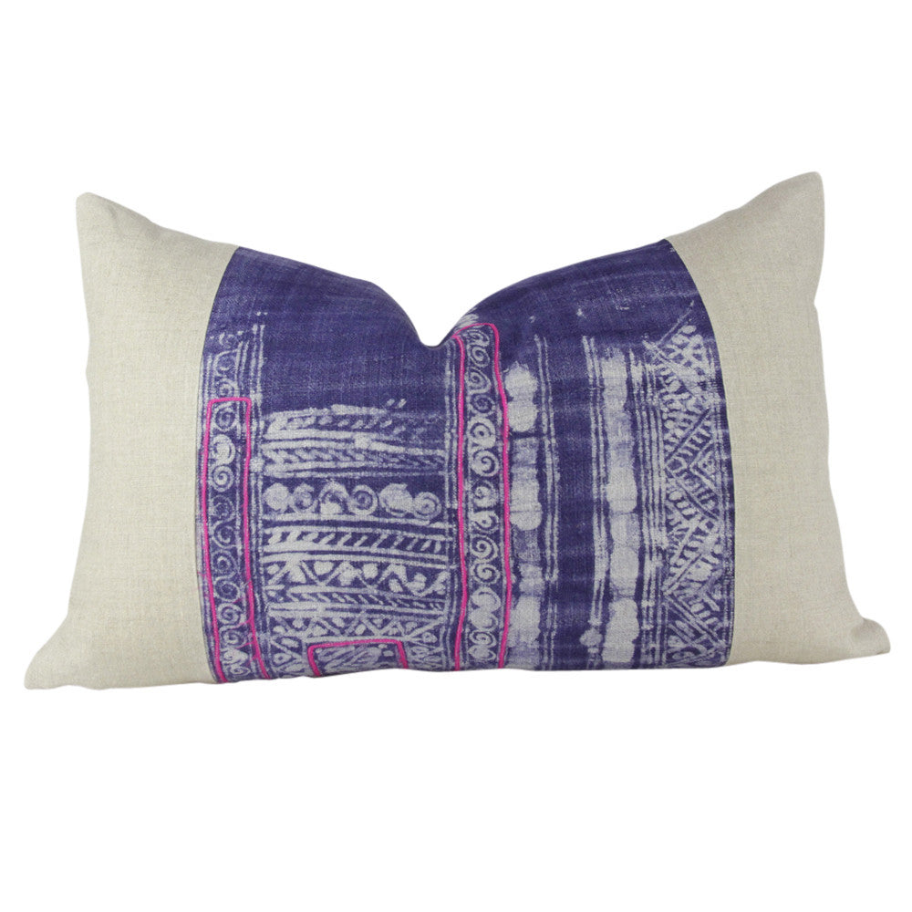 Indigo Lumbar Batik Linen VII