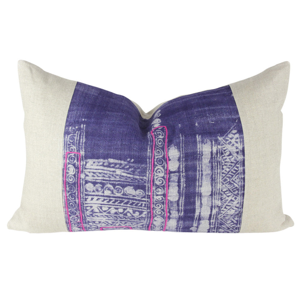 Indigo Lumbar Batik Linen VII