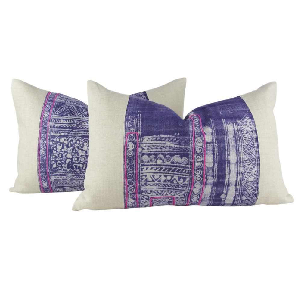 Indigo Lumbar Batik Linen VII