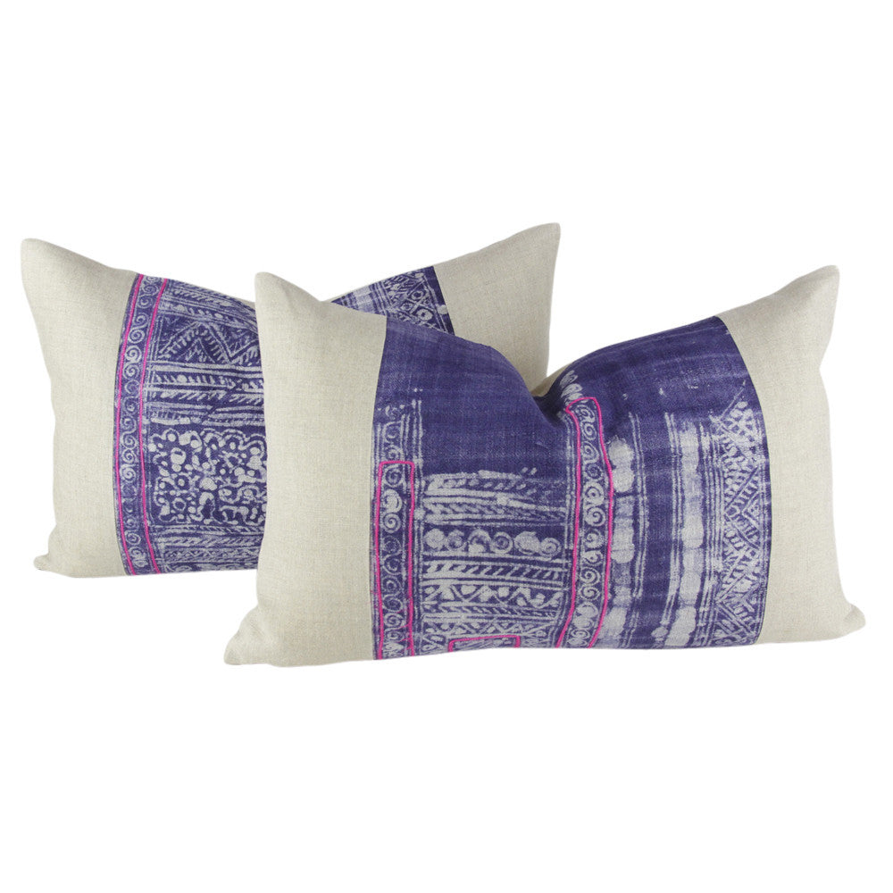 Indigo Lumbar Batik Linen VII