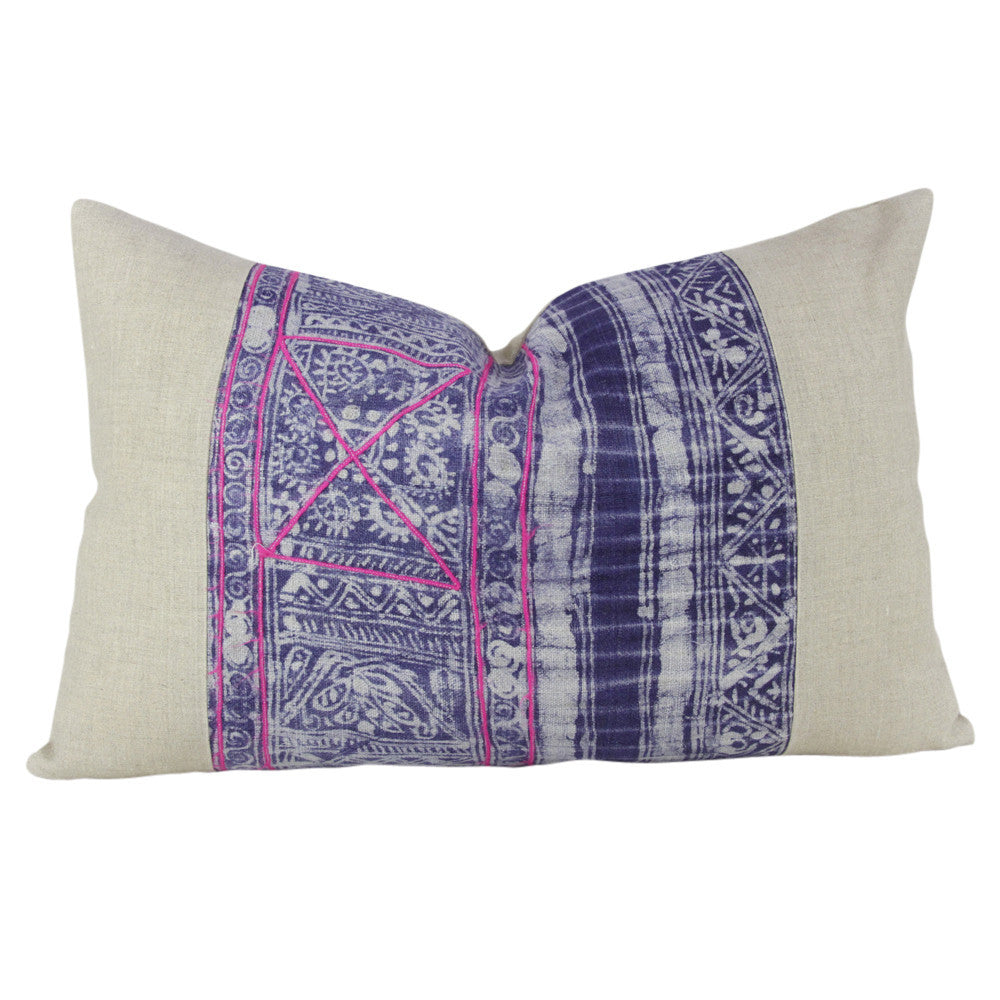 Indigo Lumbar Batik Linen VIII