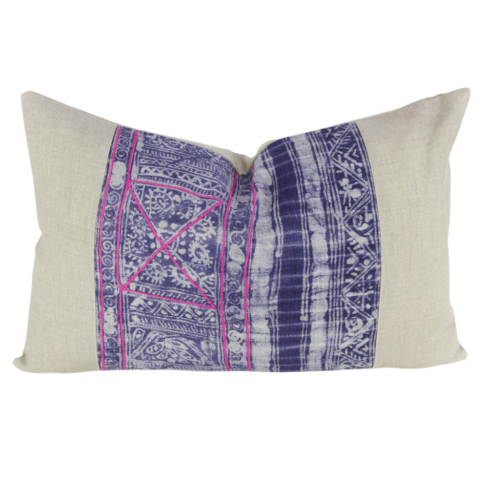 Indigo Lumbar Batik Linen VIII