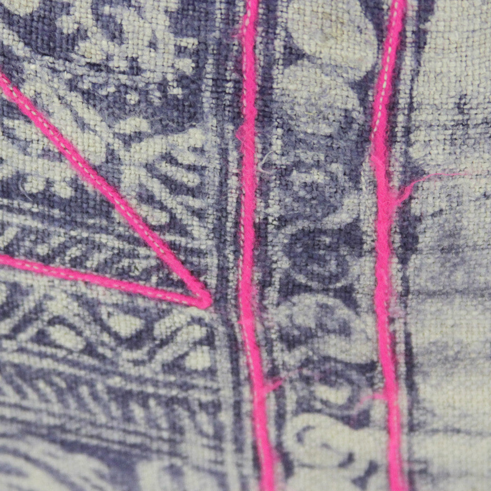 Indigo Lumbar Batik Linen VIII