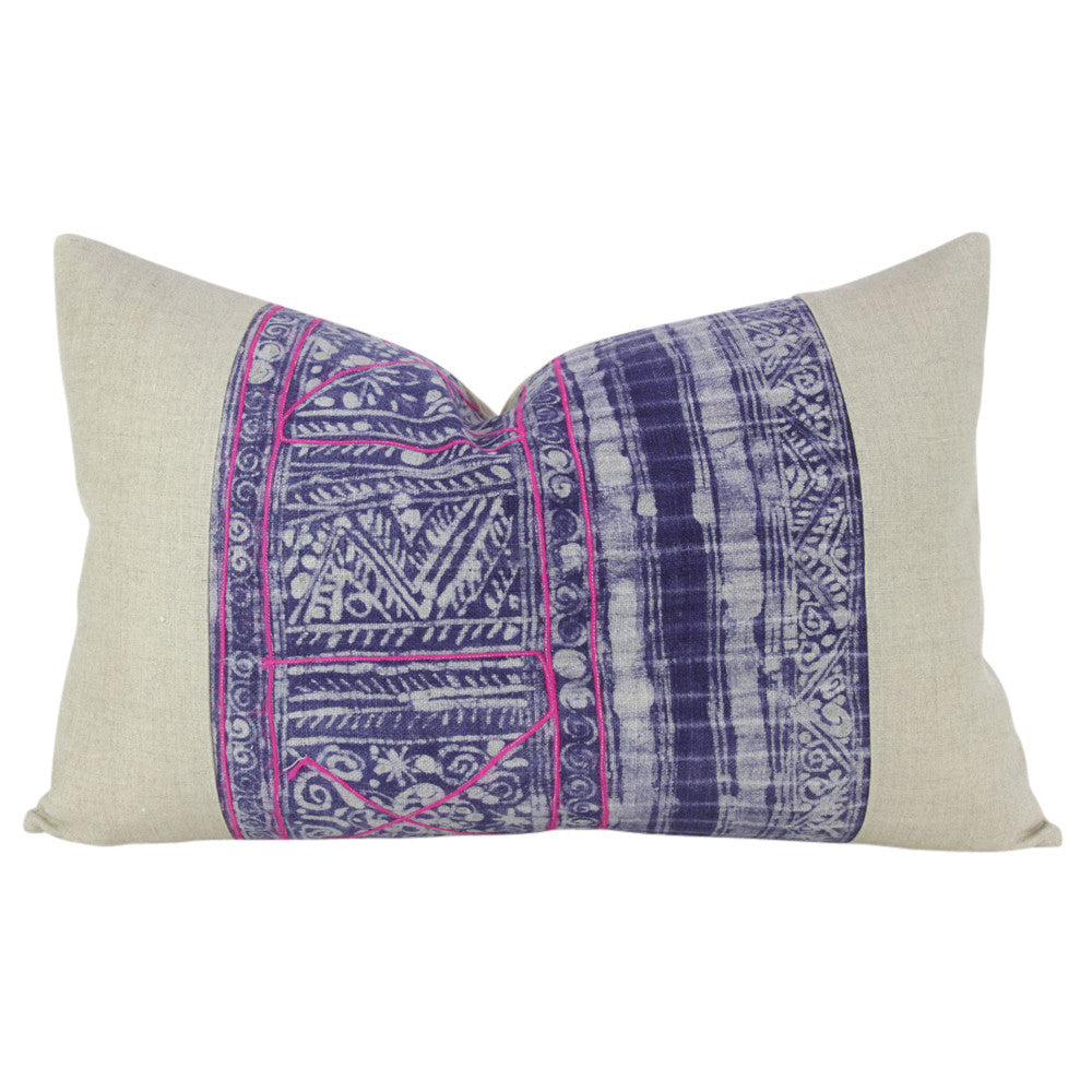 Indigo Lumbar Batik Linen IX