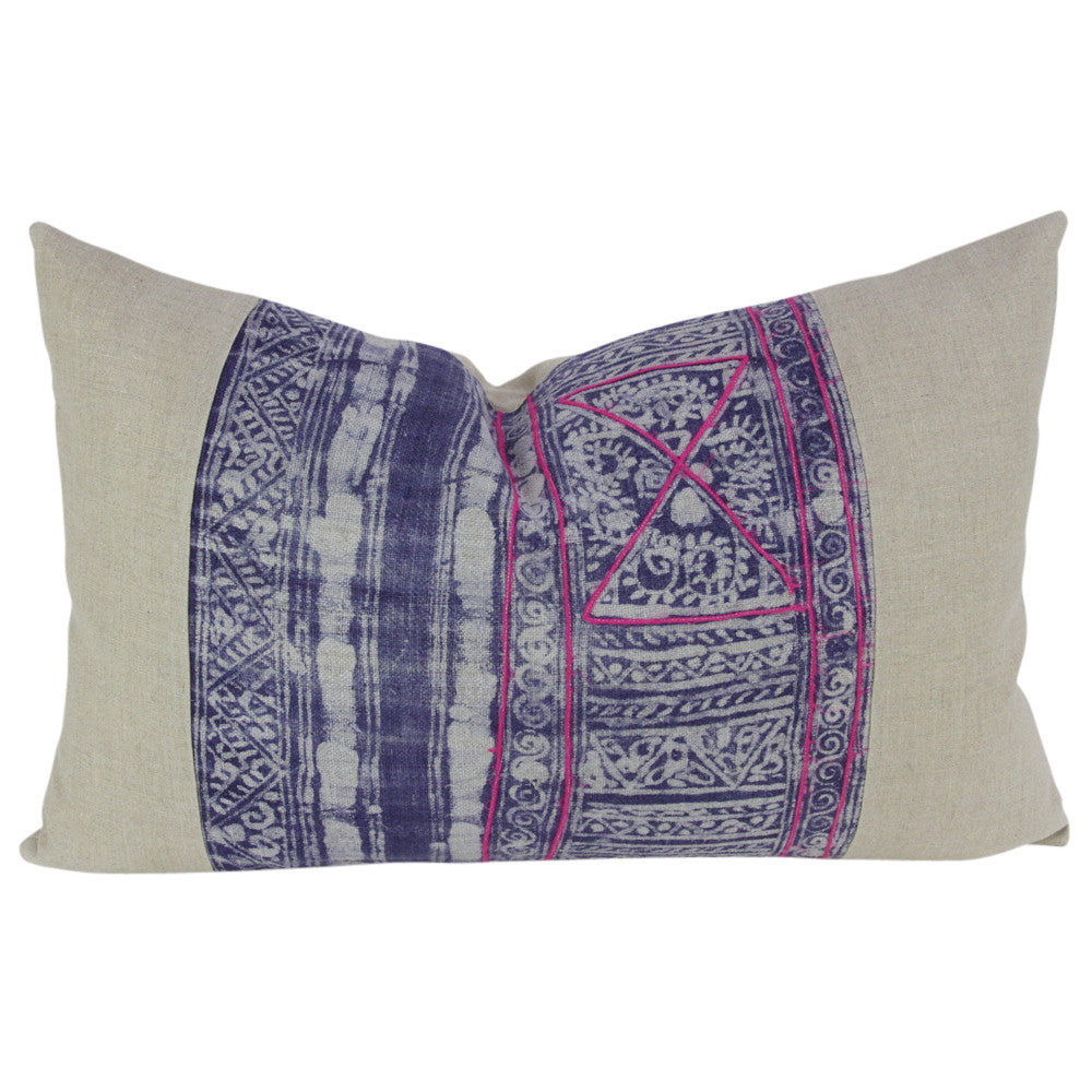 Indigo Lumbar Batik Linen X