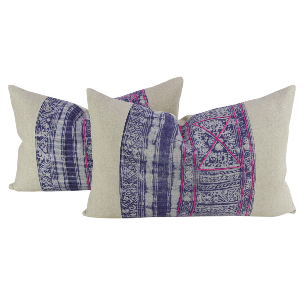 Indigo Lumbar Batik Linen X