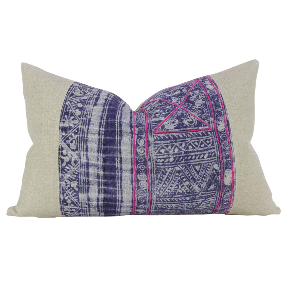 Indigo Lumbar Batik Linen XI
