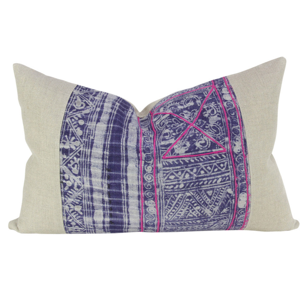 Indigo Lumbar Batik Linen XI