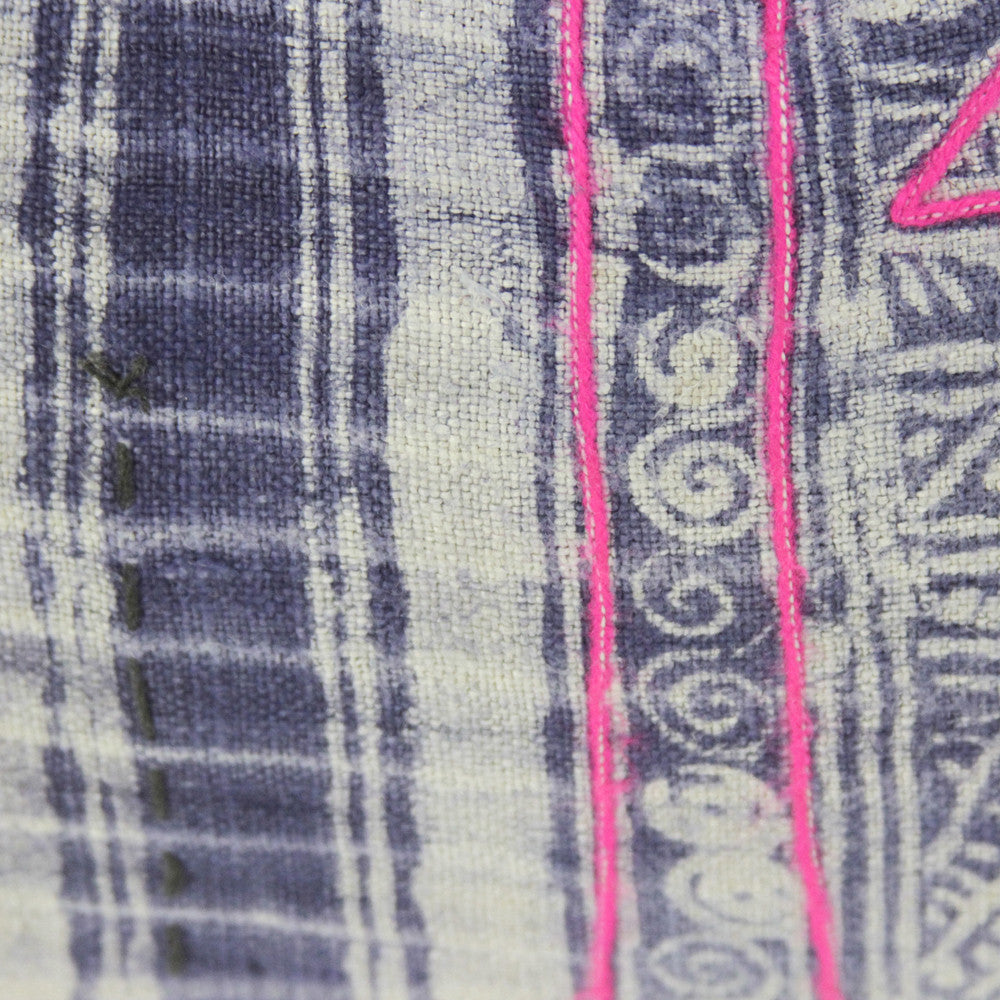 Indigo Lumbar Batik Linen XI