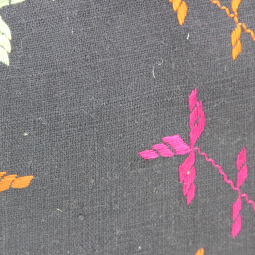 Charcoal Bagh Phulkari Pillow (Lumbar)