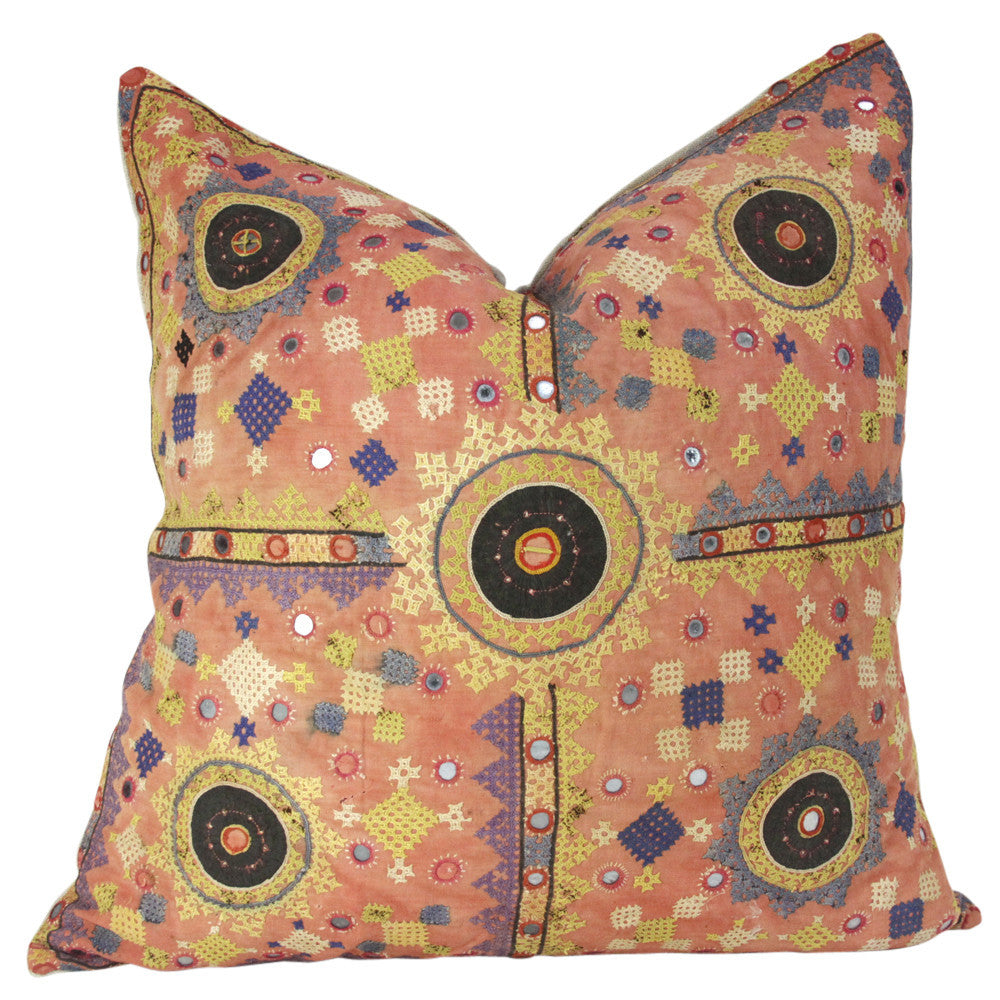 Large Antique Ravi Reshmi Sutra Pillow