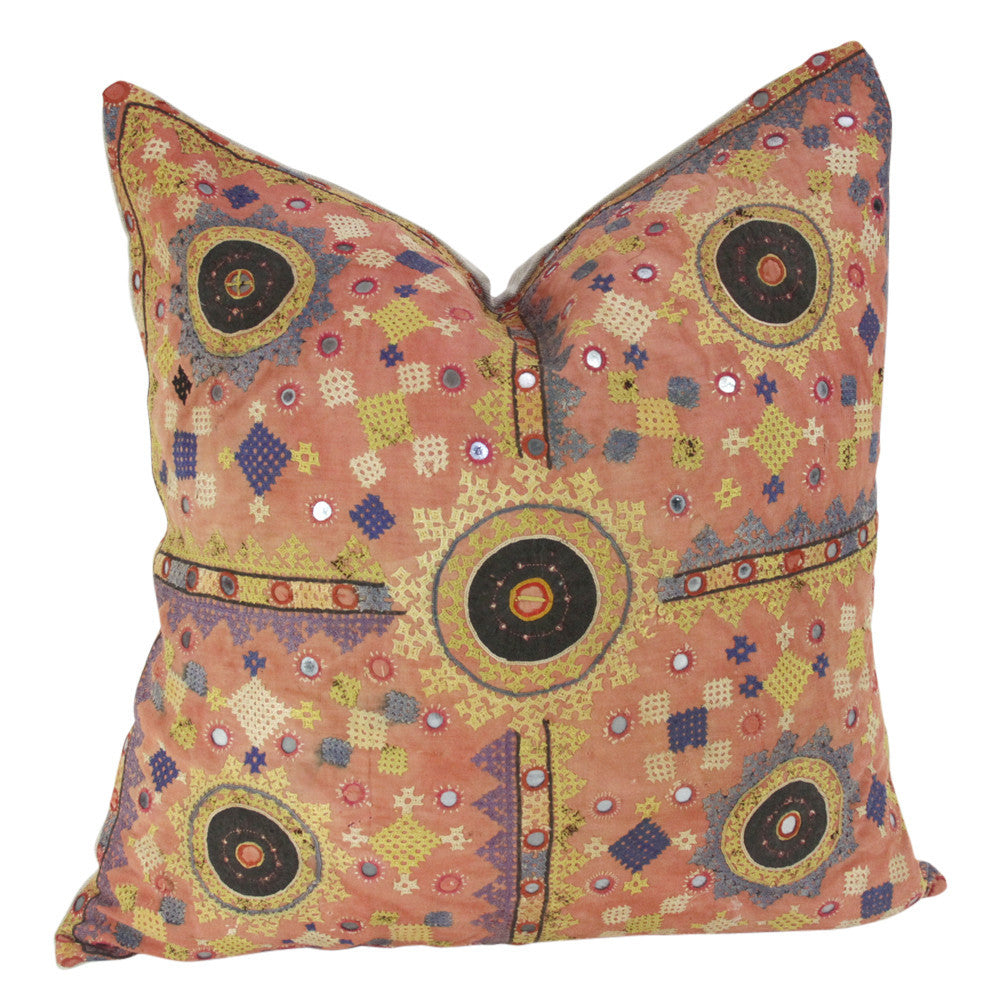 Large Antique Ravi Reshmi Sutra Pillow