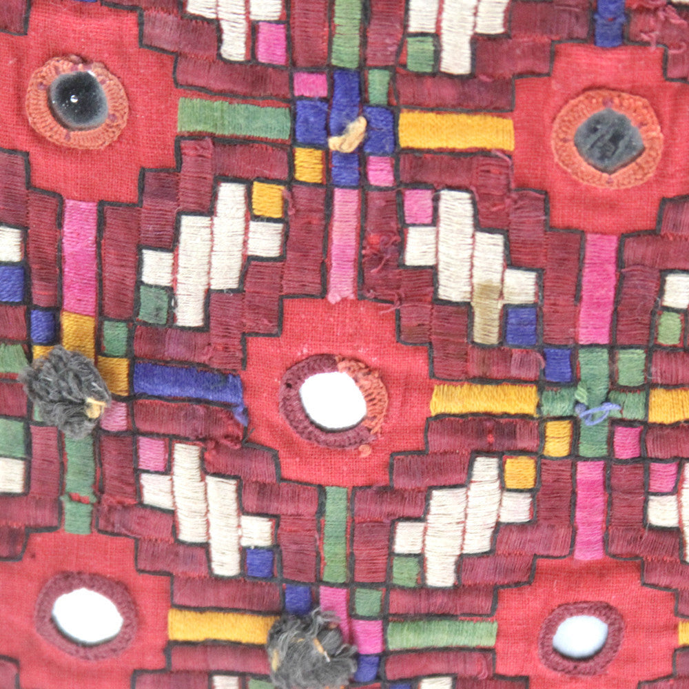 Antique Mirrored Reshmi Sutra Pillow