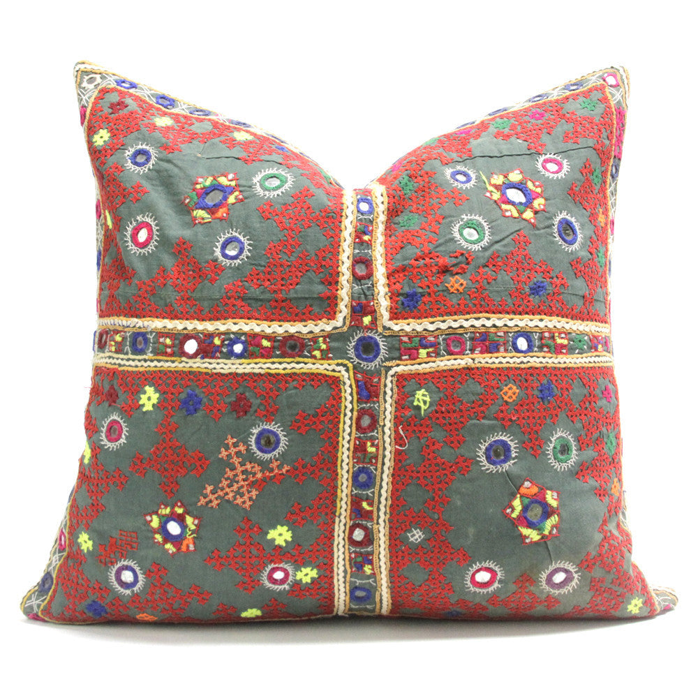 Antique Teal Reshmi Sutra Pillow