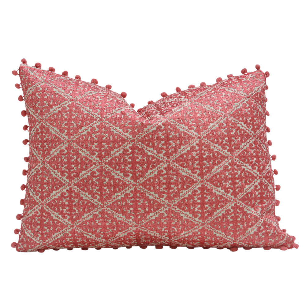 Swati Rose Pom Pom Pillow