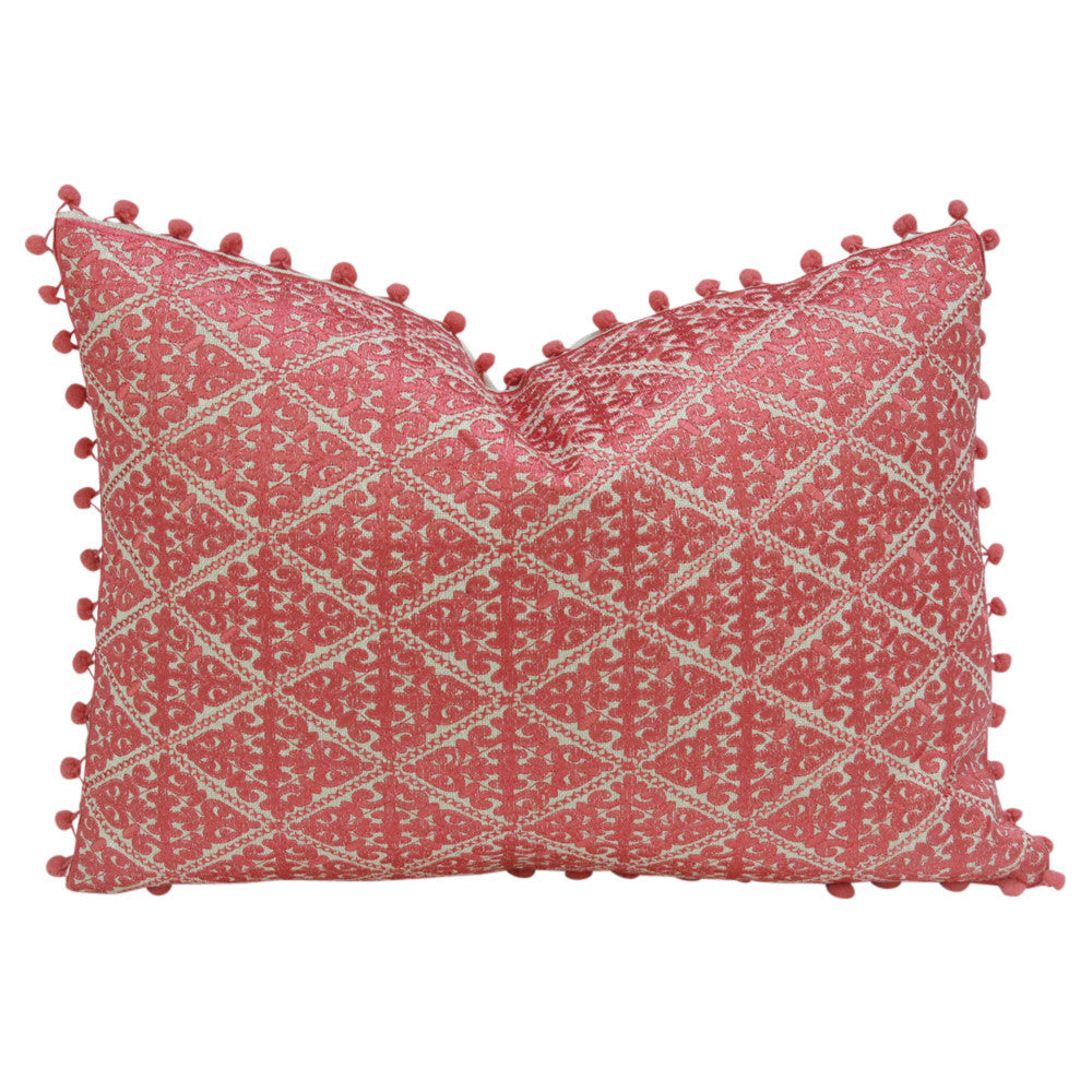 Swati Rose Pom Pom Pillow