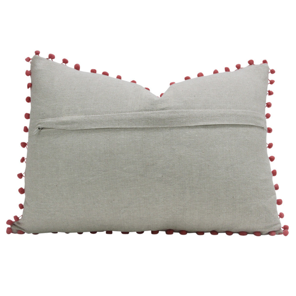 Swati Rose Pom Pom Pillow