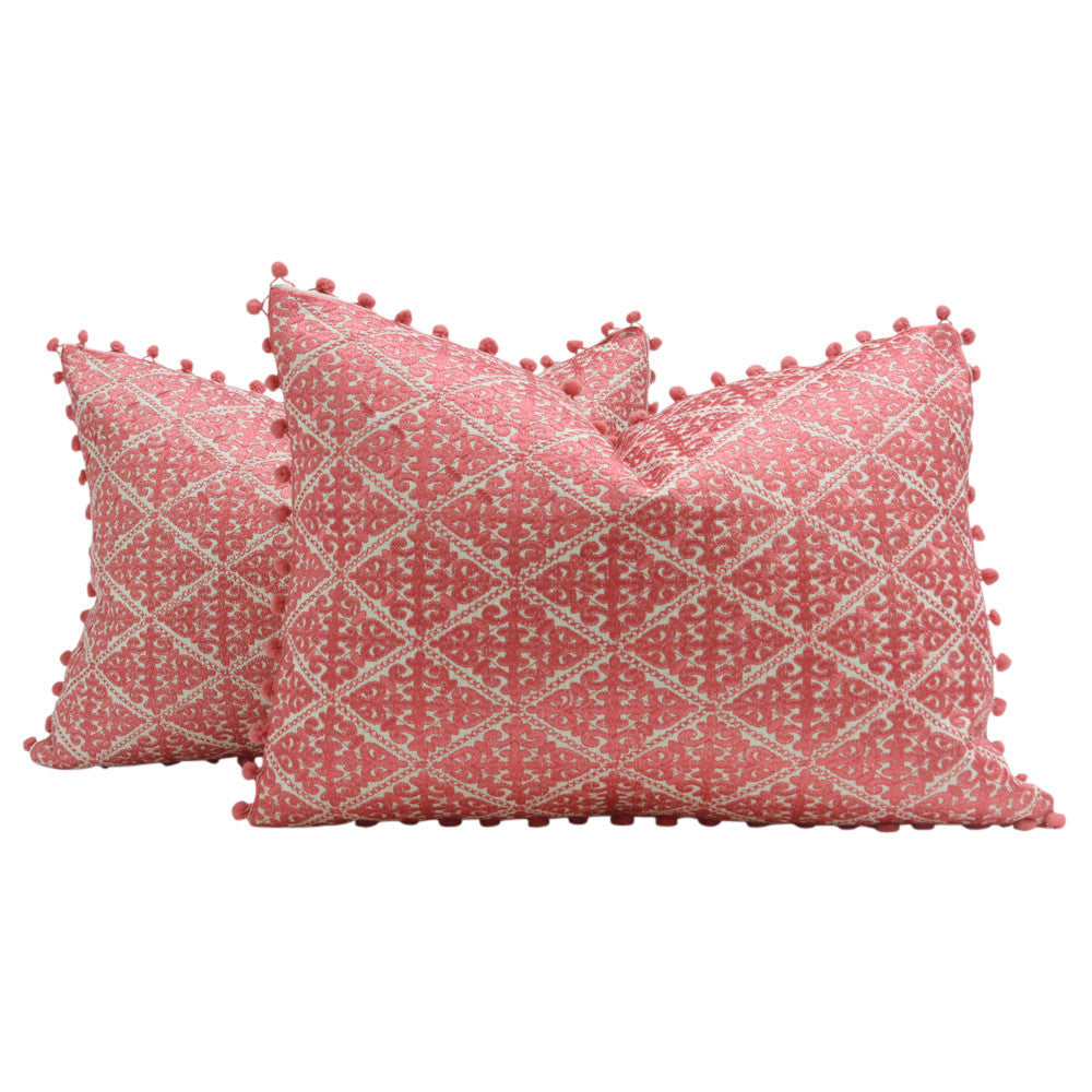 Swati Rose Pom Pom Pillow