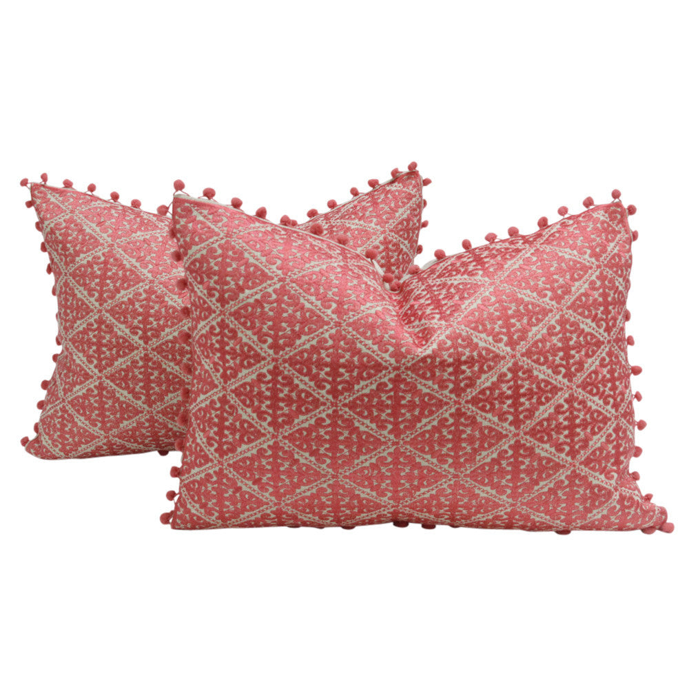 Swati Rose Pom Pom Pillow